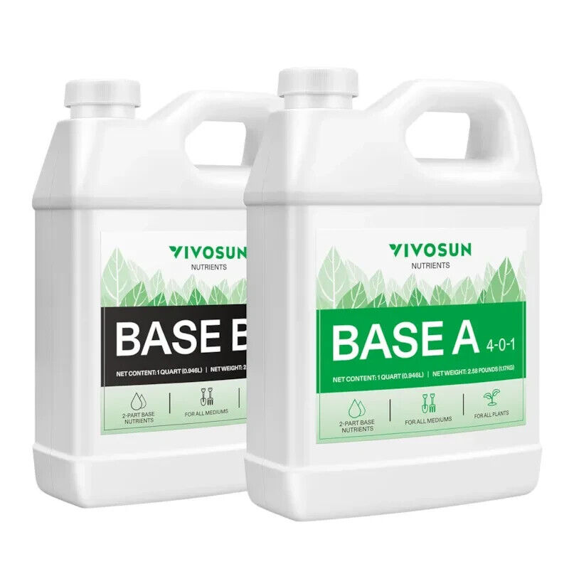 VIVOSUN Nutrients Base A & B Bundle, Liquid Fertilizer Supports Vegetative