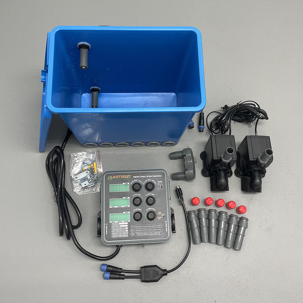 Digital Flood and Drain Controller with Pumps and Distribution Reservoir 