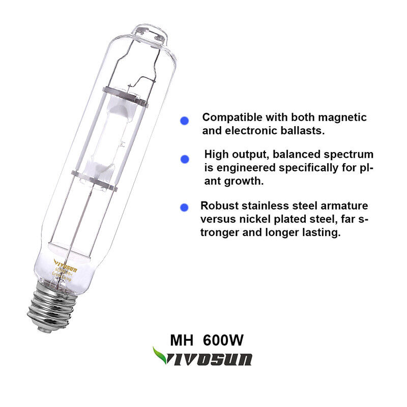 400w 600w 1000w MH Grow Light Bulb HID Lamp for Ballast 4200K Hydroponic
