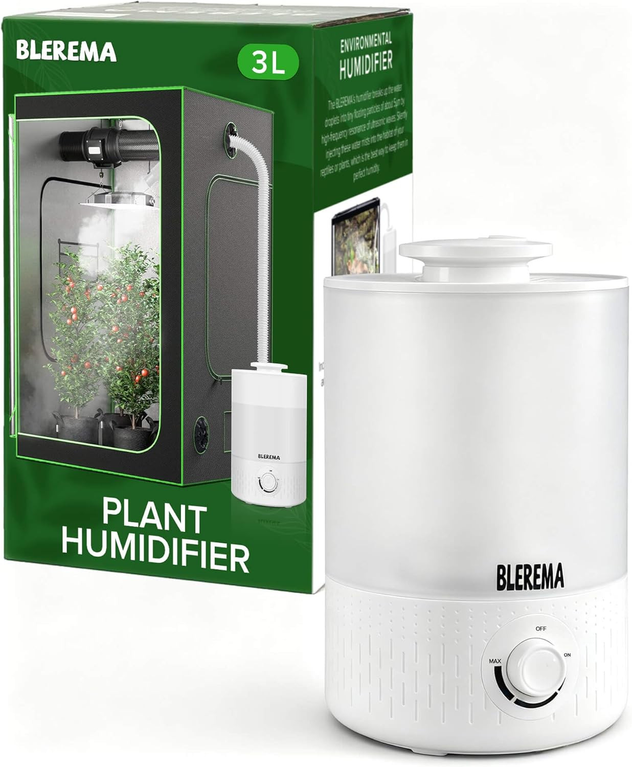 3L No Leak Plant Humidifiers for Grow Tent Greenhouse and Grow Room, Top-Fill, A 3L No Leak Plant Humidifiers for Grow Tent Greenhouse and Grow Room, Top-Fill, A