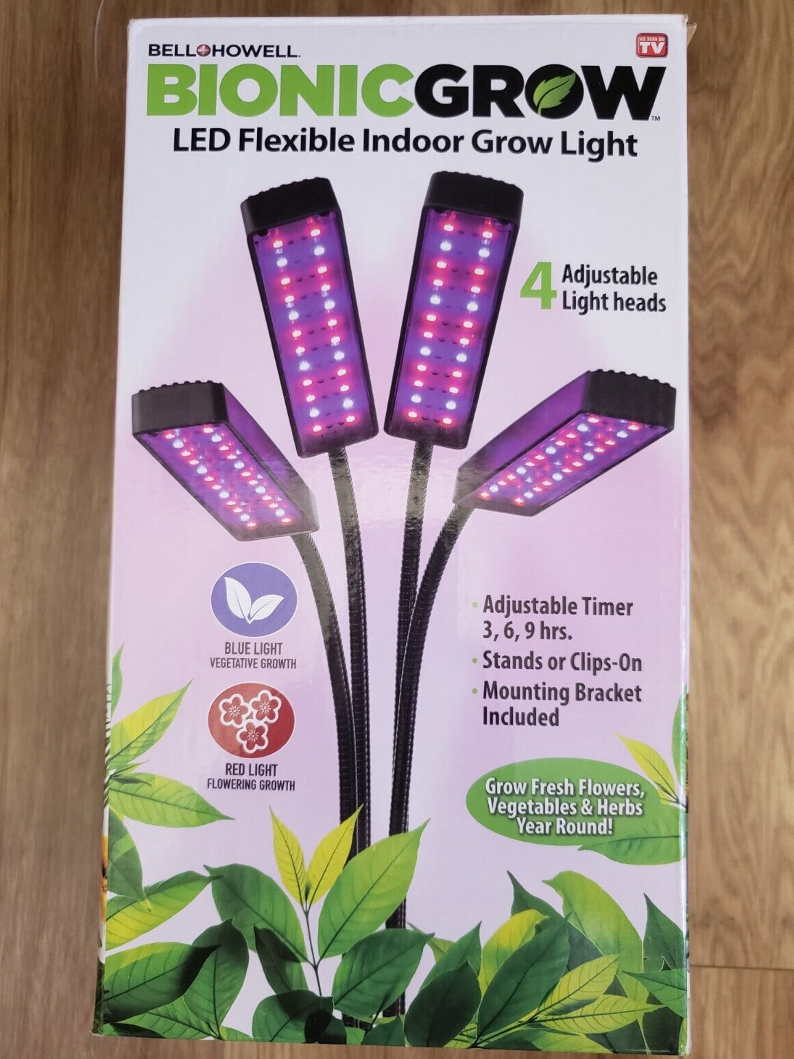 Bell + Howell Bionic LED Flexible Indoor Grow Light with 4 Adjustable Light Head