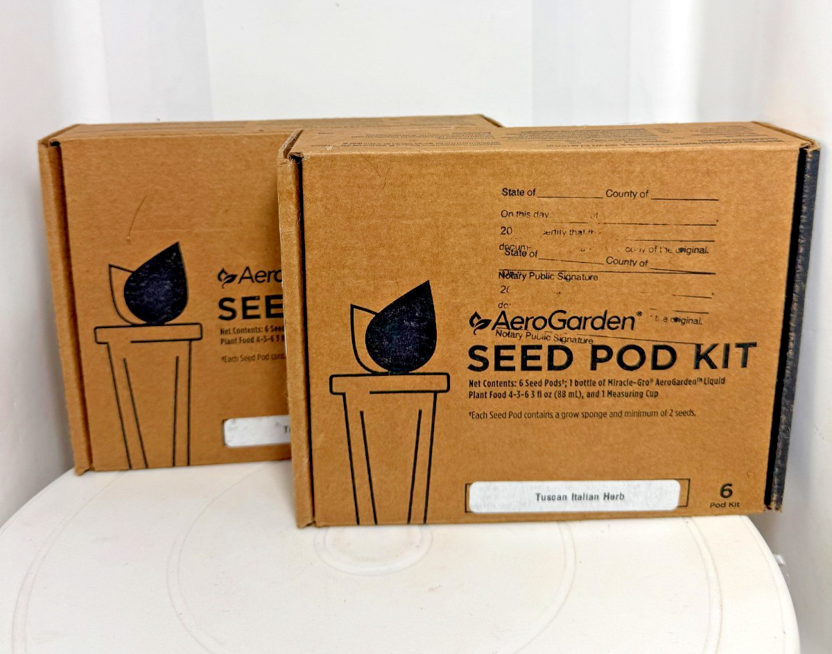 2 x 6-Pack AeroGarden Seed Pod Kit & Liquid Plant Food Tuscan Italian Herb