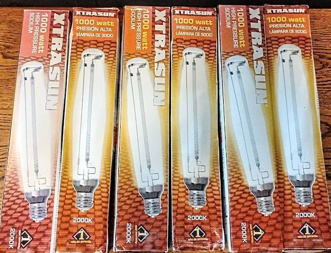 Lot of 6 Xtrasun 1000W HPS Grow Light Bulbs S52 Mogul Base - Boxed / Untested