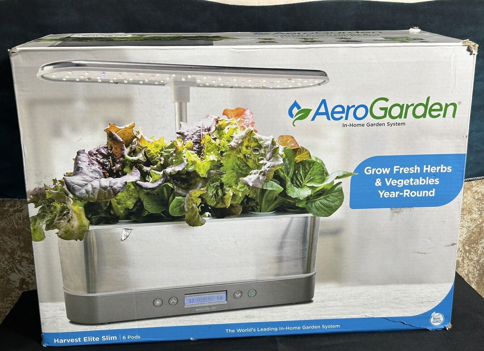 AeroGarden 100695-BSS Harvest Elite Slim w/Gourmet Herb Seed Pod Kit, Hydroponic