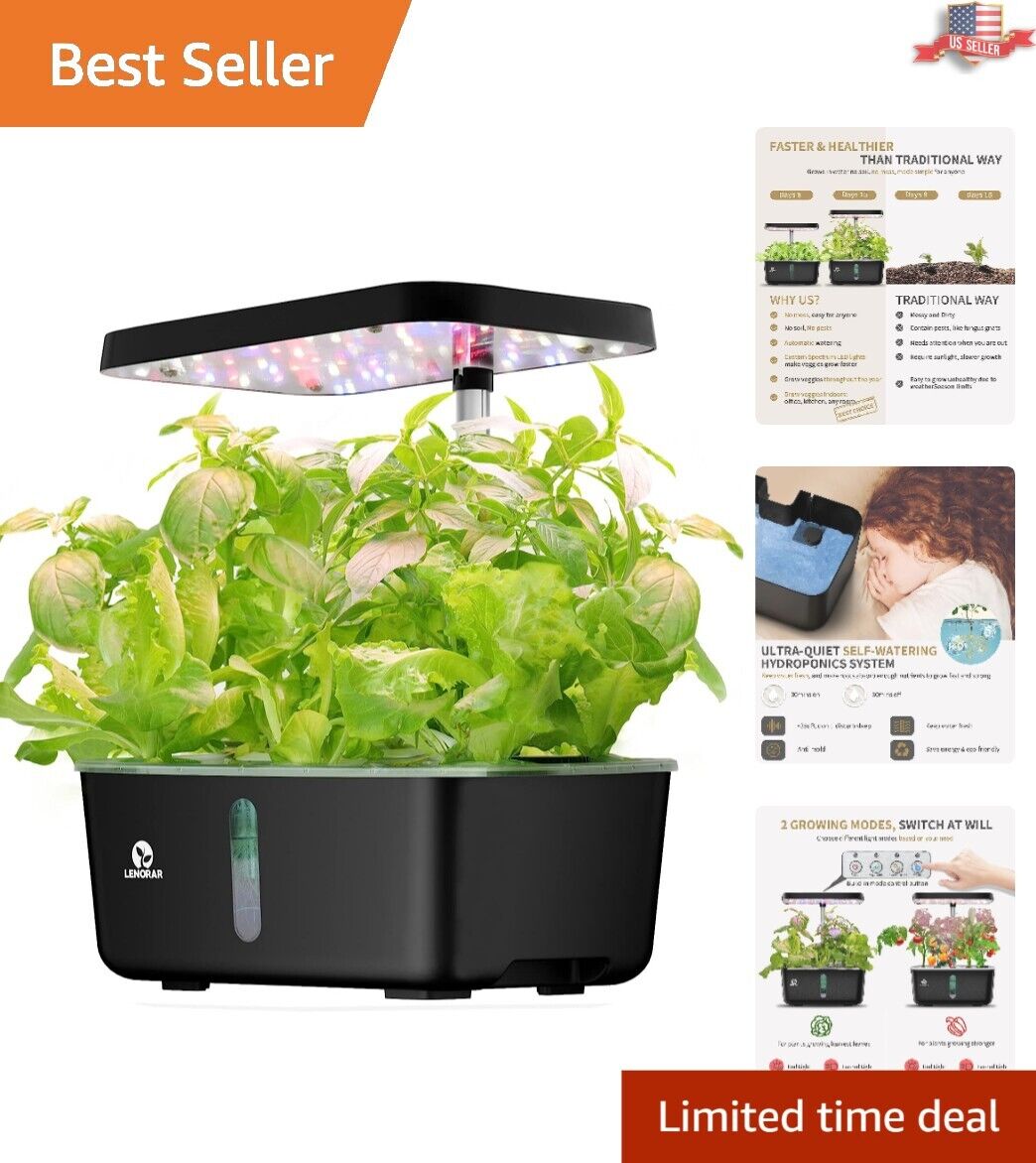 Easy Hydroponics System: 8 Pods Hydroponic Garden with Spectrum LED Grow Light