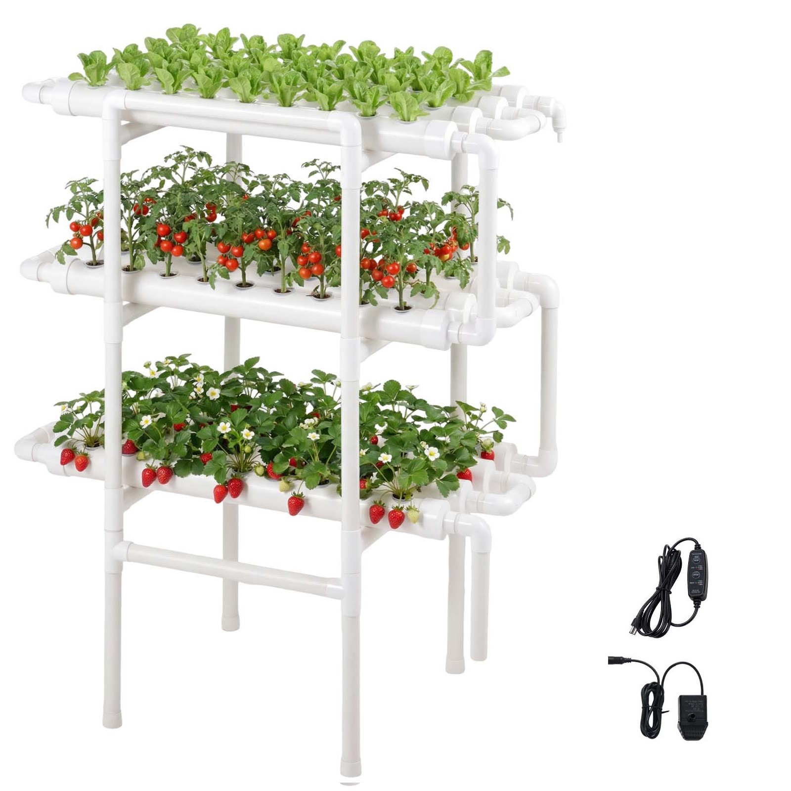 Uimoso  UPVC Hydroponic System Kit with 108 Planting Sites and Light Protection