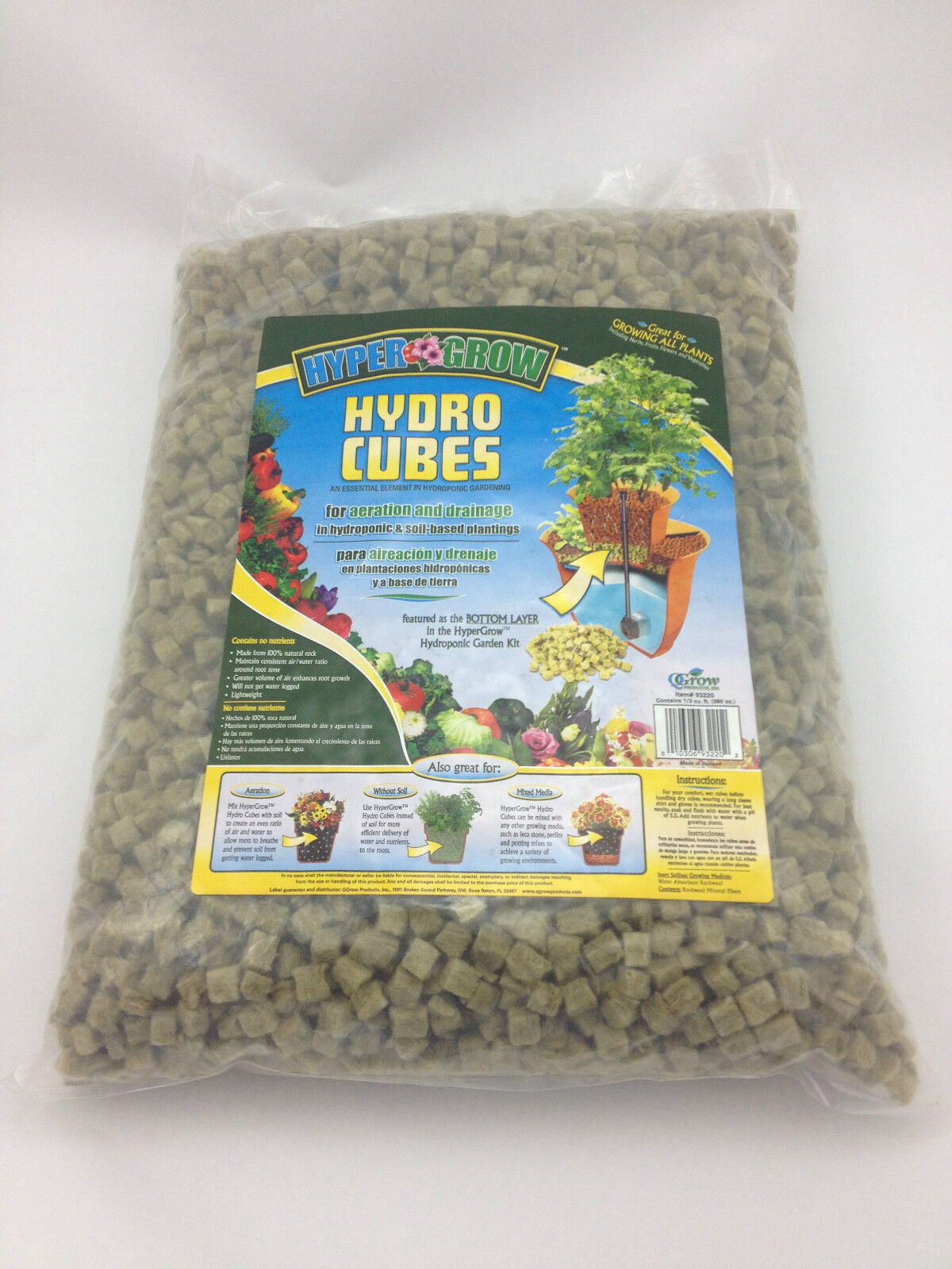 Hydroponic Grow Cubes - Rockwool medium, 1/3 Cubic Foot for Grow Box, System Kit