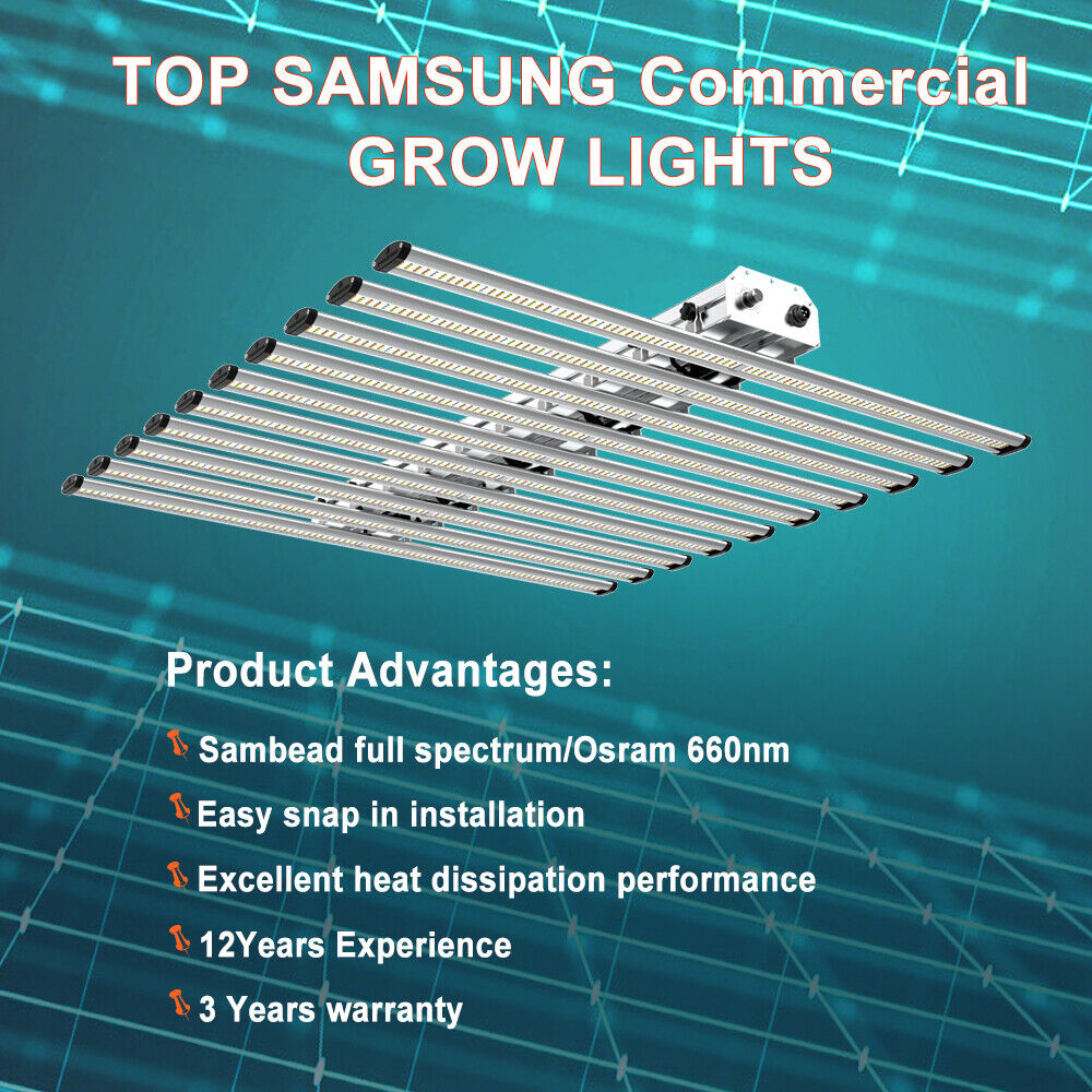 800W Spider Samsung LED Grow Light 10Bar Commercial Medical Lamp Replace Fluence