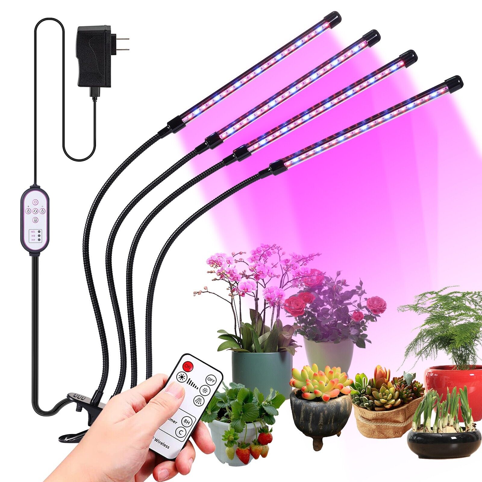 LED Grow Lights Indoor Plants Full Spectrum Plant Growing Lamp Light 4 Heads 