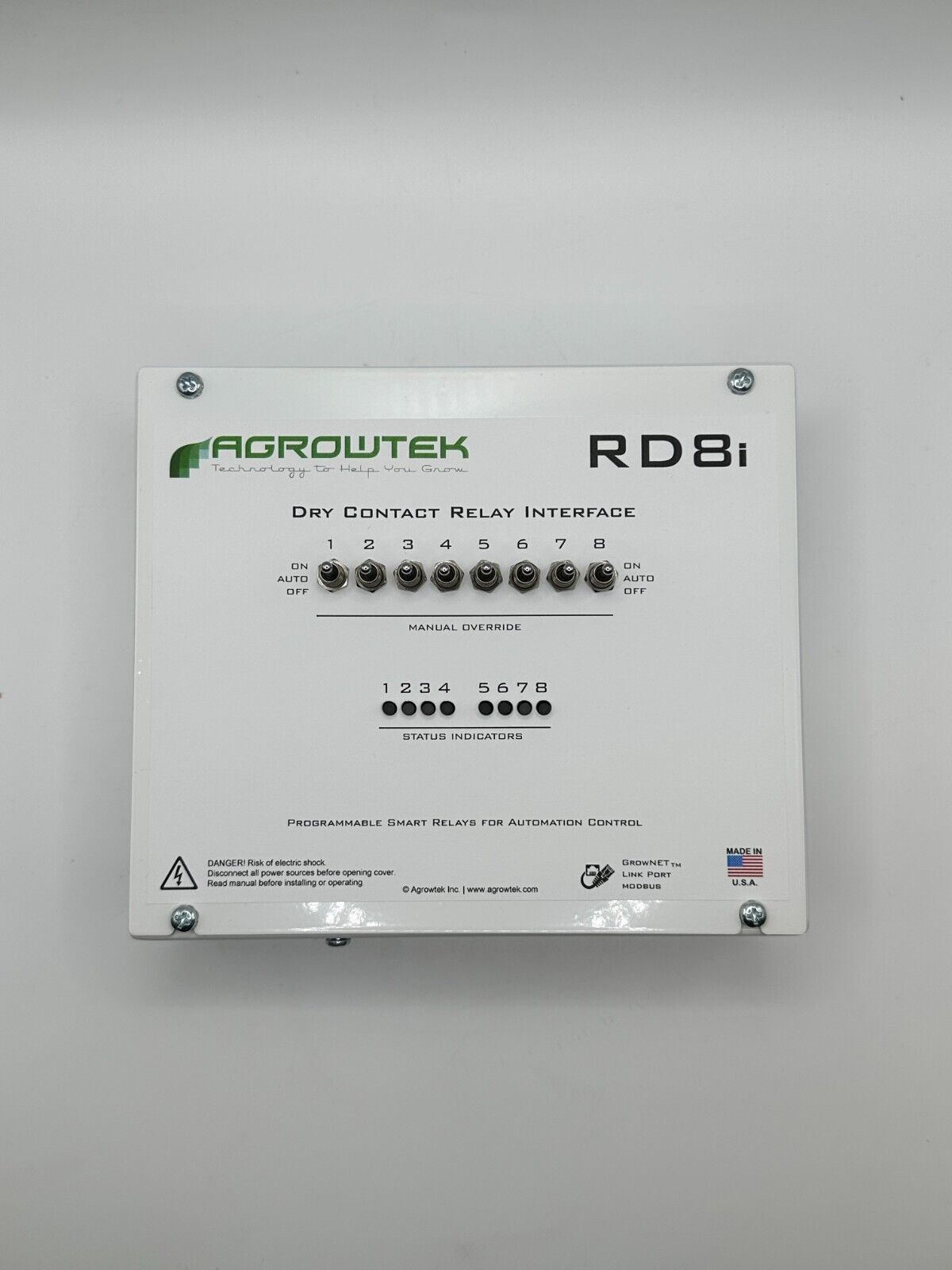 Agrowtek RD8i Intelligent 8-Contact Dry 10 AMP Relay For GrowControl GCX System