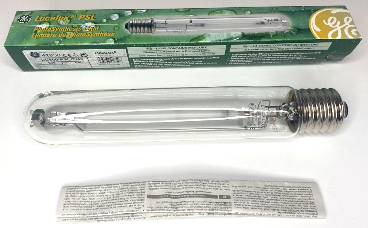 GE HPS Lucalox 600W High Pressure Sodium HPS Bulb For Grow Light Hydro Balast