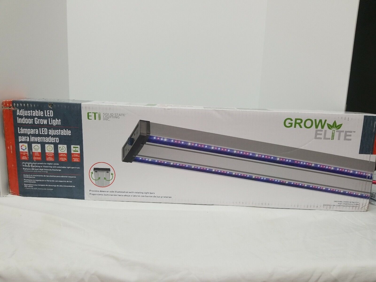 ETI 72W GrowElite LED Linkable Grow Light, Adjustable, 200W HID Retrofit, 108 lm
