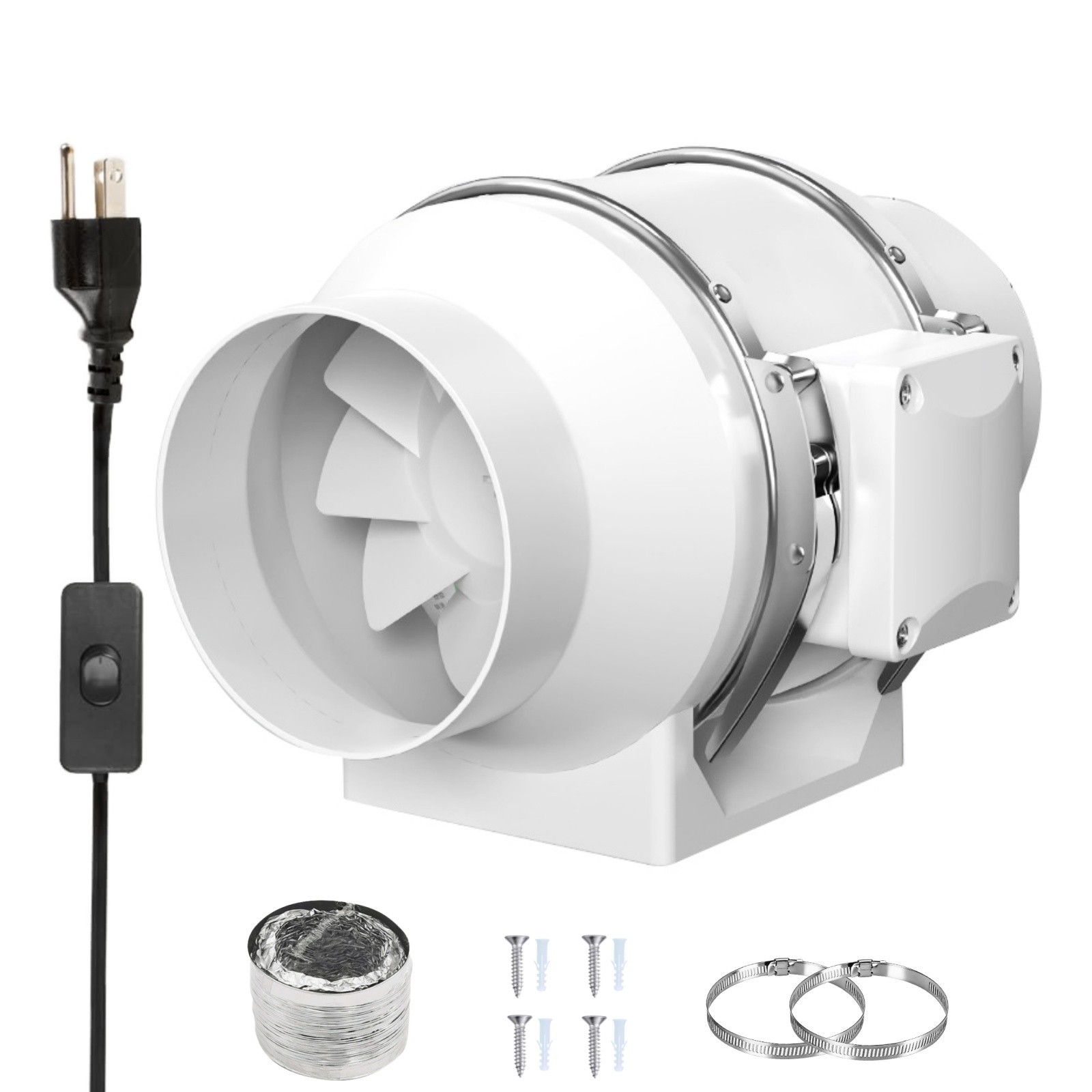 FONLIV  4 Inch Inline Duct Fan 280 CFM High Efficiency Ventilation Exhaust Fan