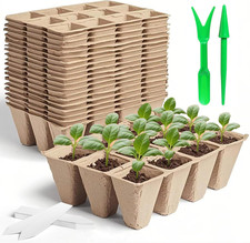 240 Cells Seed Thickened 12-Cell Peat Pots Seed Starter Kit - 20 Trays + Transpl picture