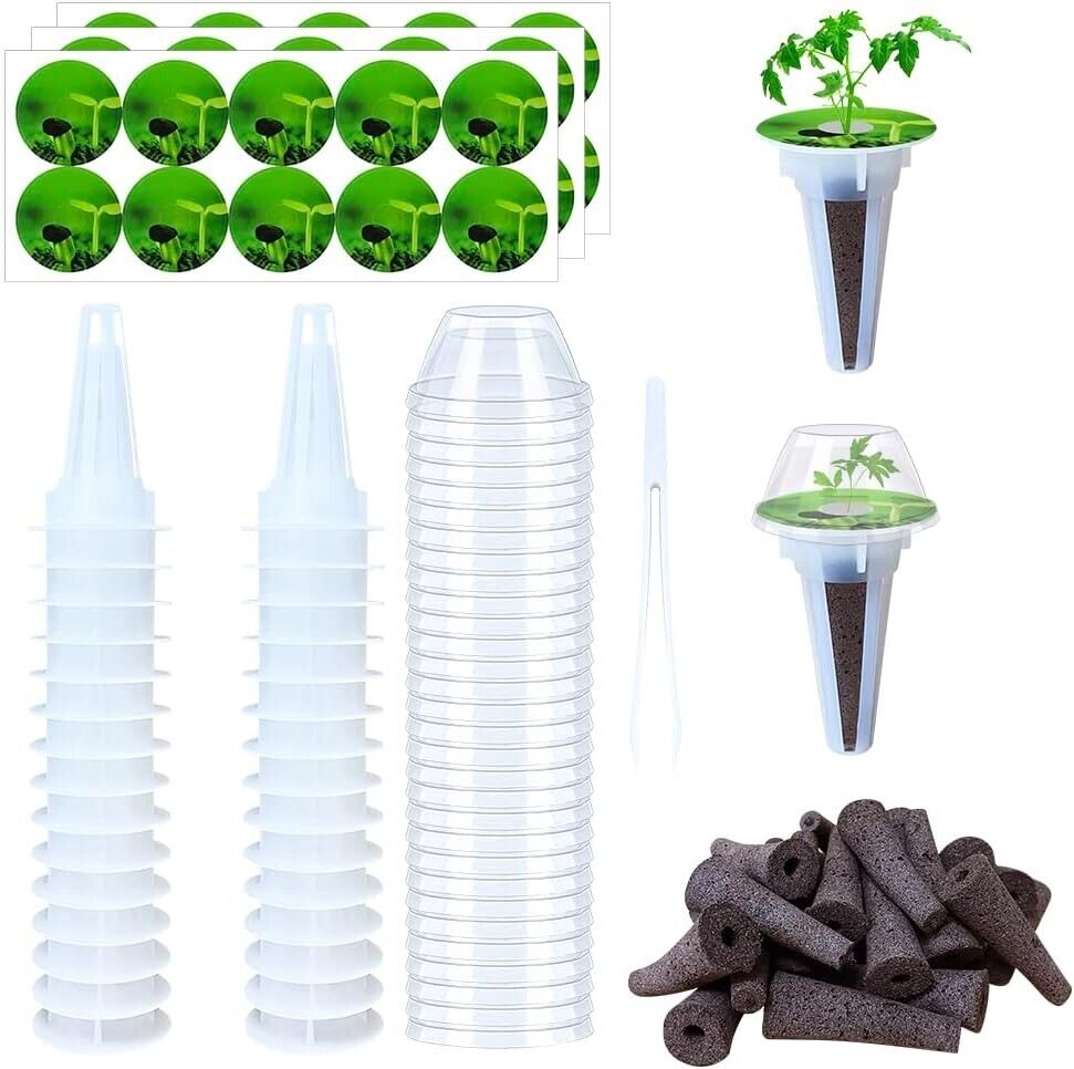 121pcs Seed Pod Kit Hydroponics Garden Accessories Grow Anything Kit Sponge Dome