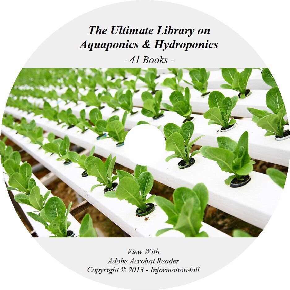 41 Books on CD, Ultimate Library on Aquaponics & Hydroponics, Soiless Garden How