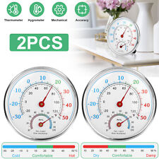 2Pcs Wall Thermometer Indoor Outdoor Mount Garden Greenhouse Home Humidity Meter picture