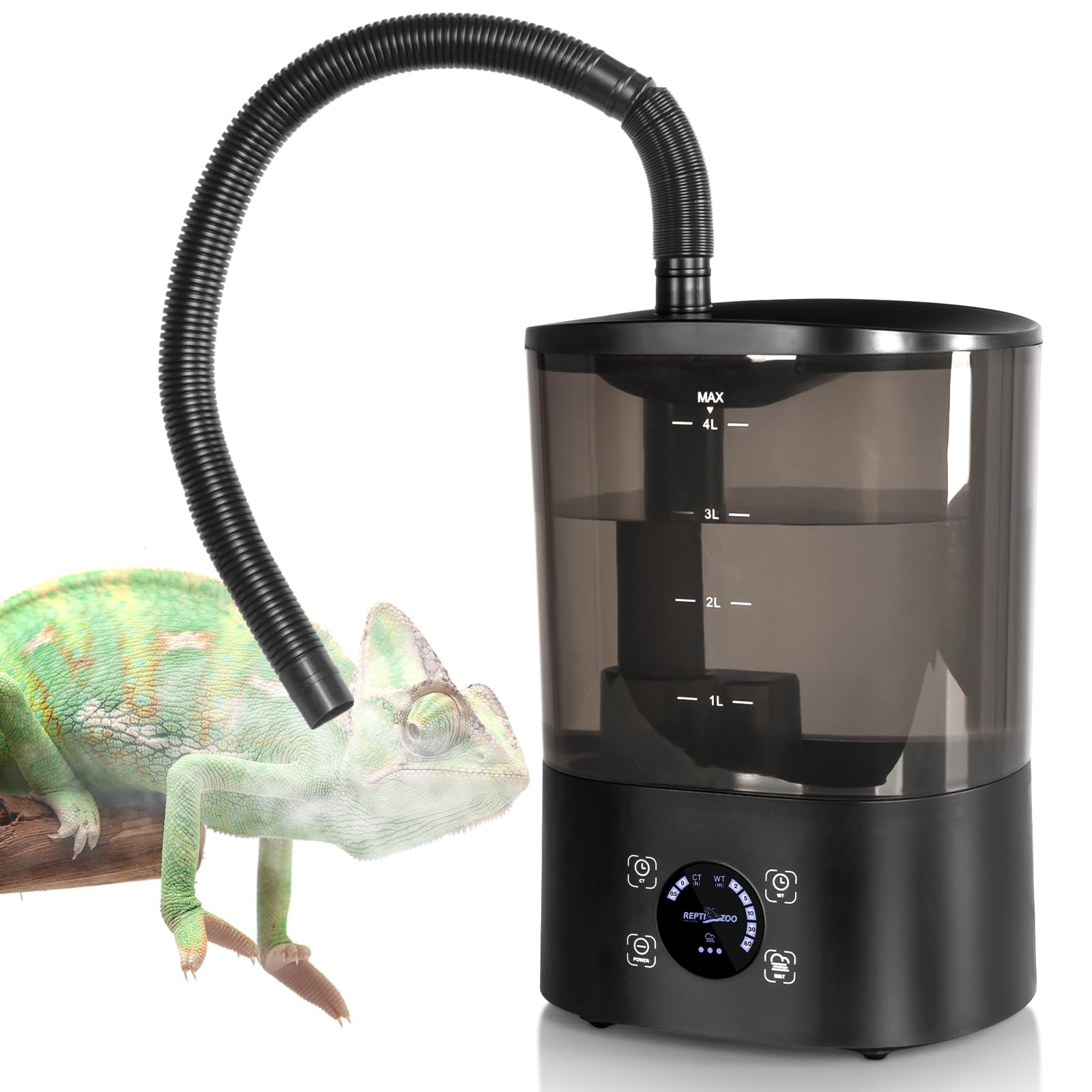 REPTI ZOO 4L Reptile Fogger Mister Humidifier w/ Integrated Tank, Digital Timer REPTI ZOO 4L Reptile Fogger Mister Humidifier w/ Integrated Tank, Digital Timer