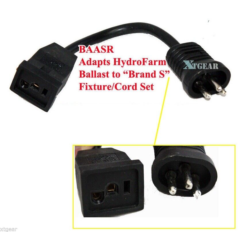 BAASR Receptacle Hood Plug Adapter Cord Brand S Hydrofarm Lamp Ballast Adapter