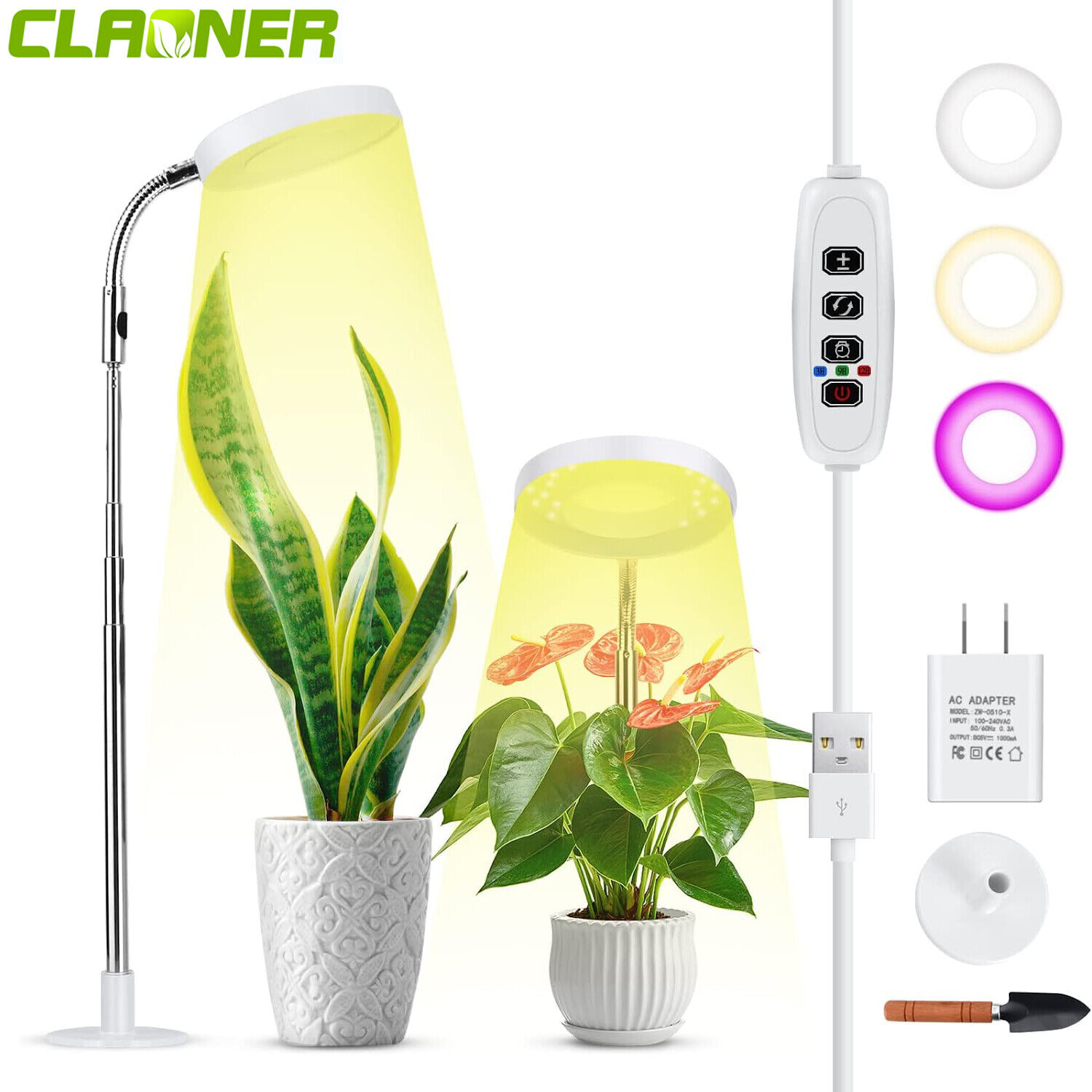 LED Grow Light for Indoor Plants with Stand UV& Full Spectrum Halo Growing Lamp