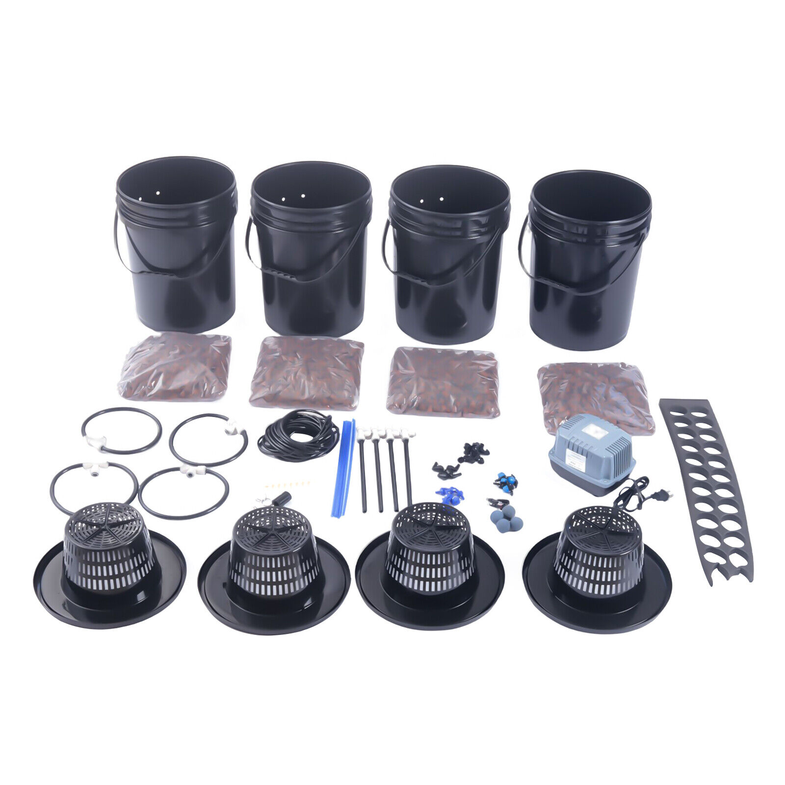 Complete Hydroponics Growing System Drip Garden System w/ 20L Hydroponic Buckets