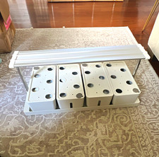 Indoor Hydroponic System, 4 Plant Holders, Overhead Light White/Silver picture