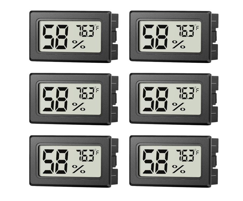 6 Pack Mini Hygrometer Indoor Humidity Meter, Small Digital Thermometer Humidity