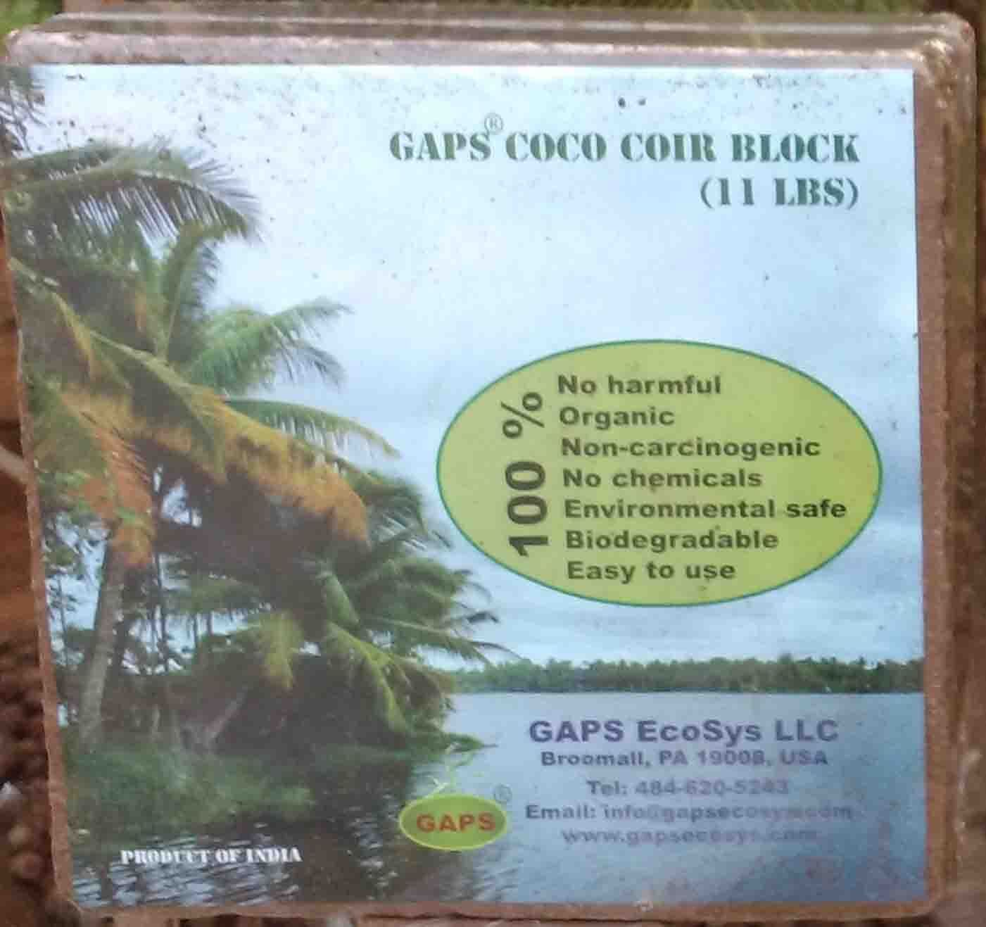 GAPS Coco Coir Block, 10 lb -Premium Quality Organic 