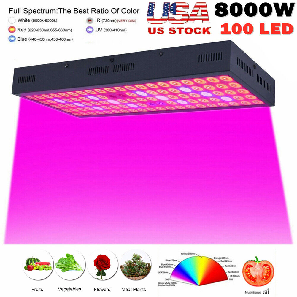 8000W LED Plant Grow Light for Indoor Plants Hydro Veg Flower Replace HPS HID