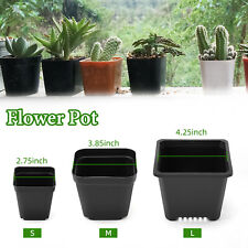 10-100PCS Plastic Flower Nursery Plant Pots Durable Sturdy Black 3 Size Option picture