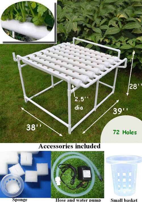 72 Sites Hydroponic Site Grow Kit Ebb and Flow Deep Water Culture Garden System