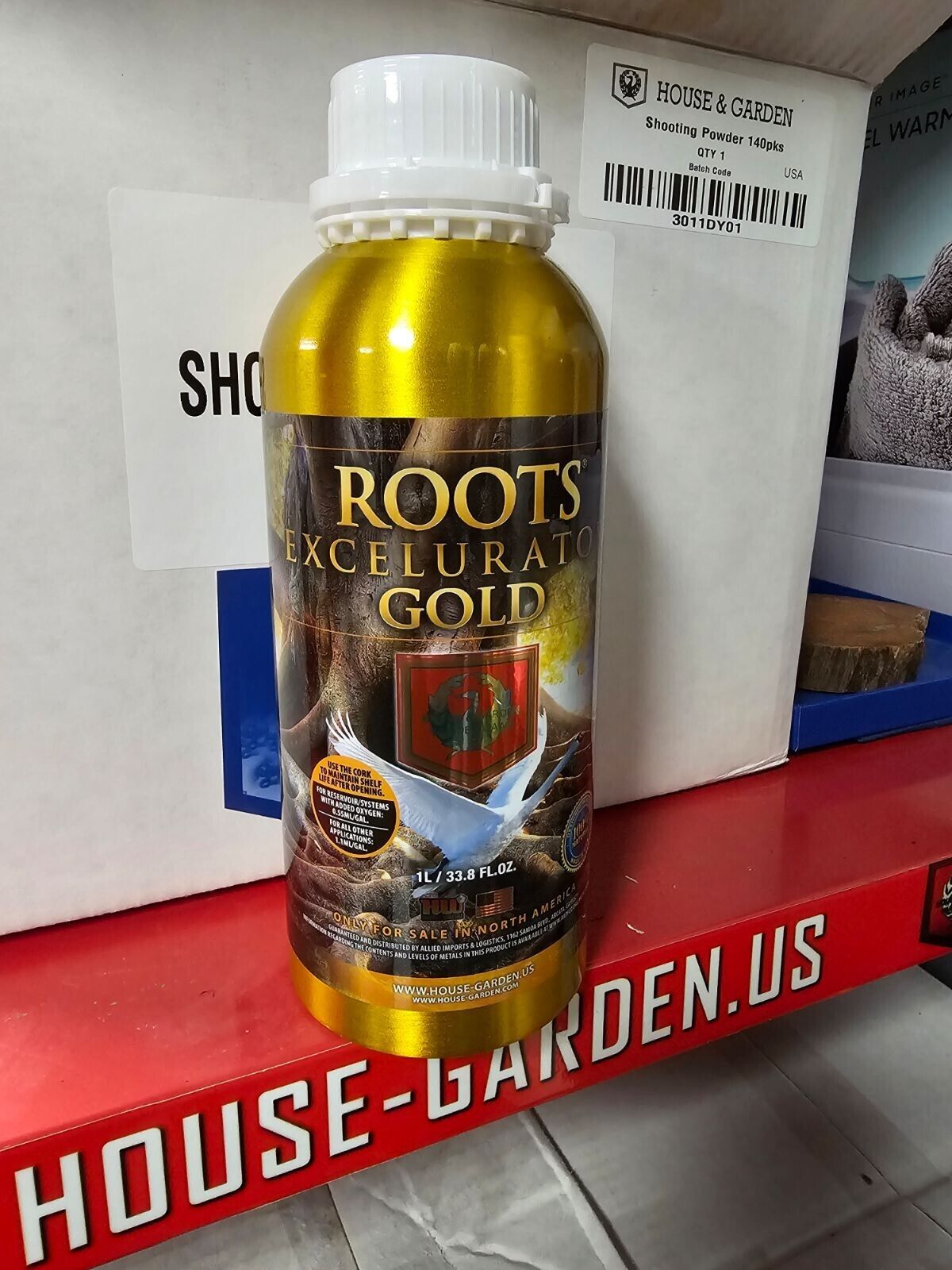 Roots Excelurator House and Garden Gold 1L one liter 1 liter bottle