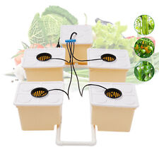 Deep Water Culture Hydroponic System &5 Buckets Drip Ring w/Lids +Submerged Pump picture