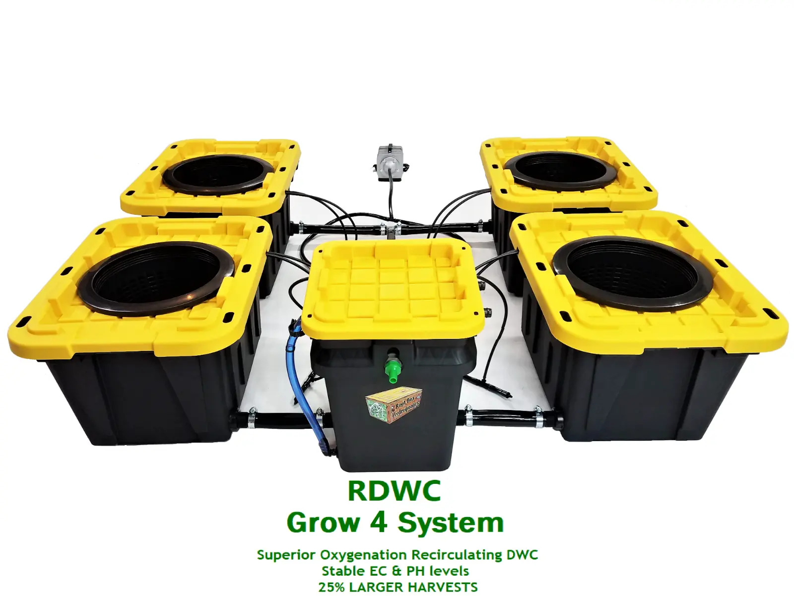 Grow 4 Hydroponic System  12 Gal. RDWC Current Recirculating Deep Water Culture