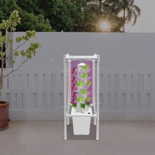 30-Pot Vertical Hydroponic Tower System Set with LED Lighting & Auto-Watering picture