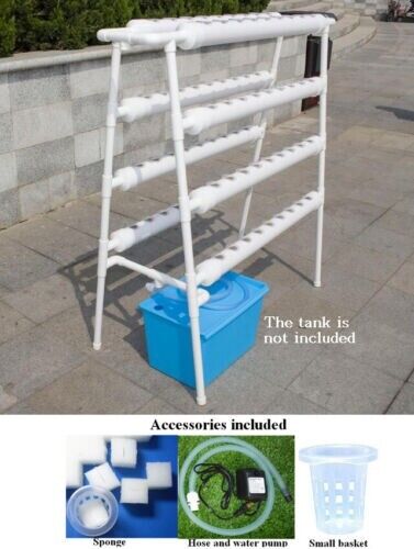 72 Sites Hydroponic Site Grow Kit Ebb and Flow Deep Water Ladder Garden Pump