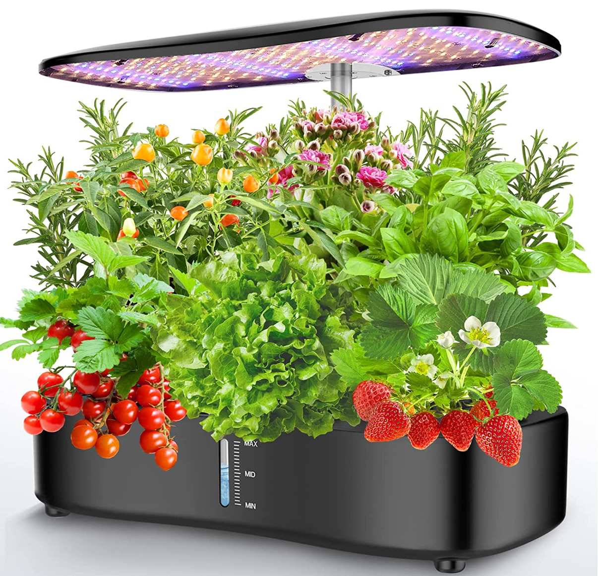 12 Pod Hydroponics Indoor Growing System Grow Light Full Spectrum Plants Bloom