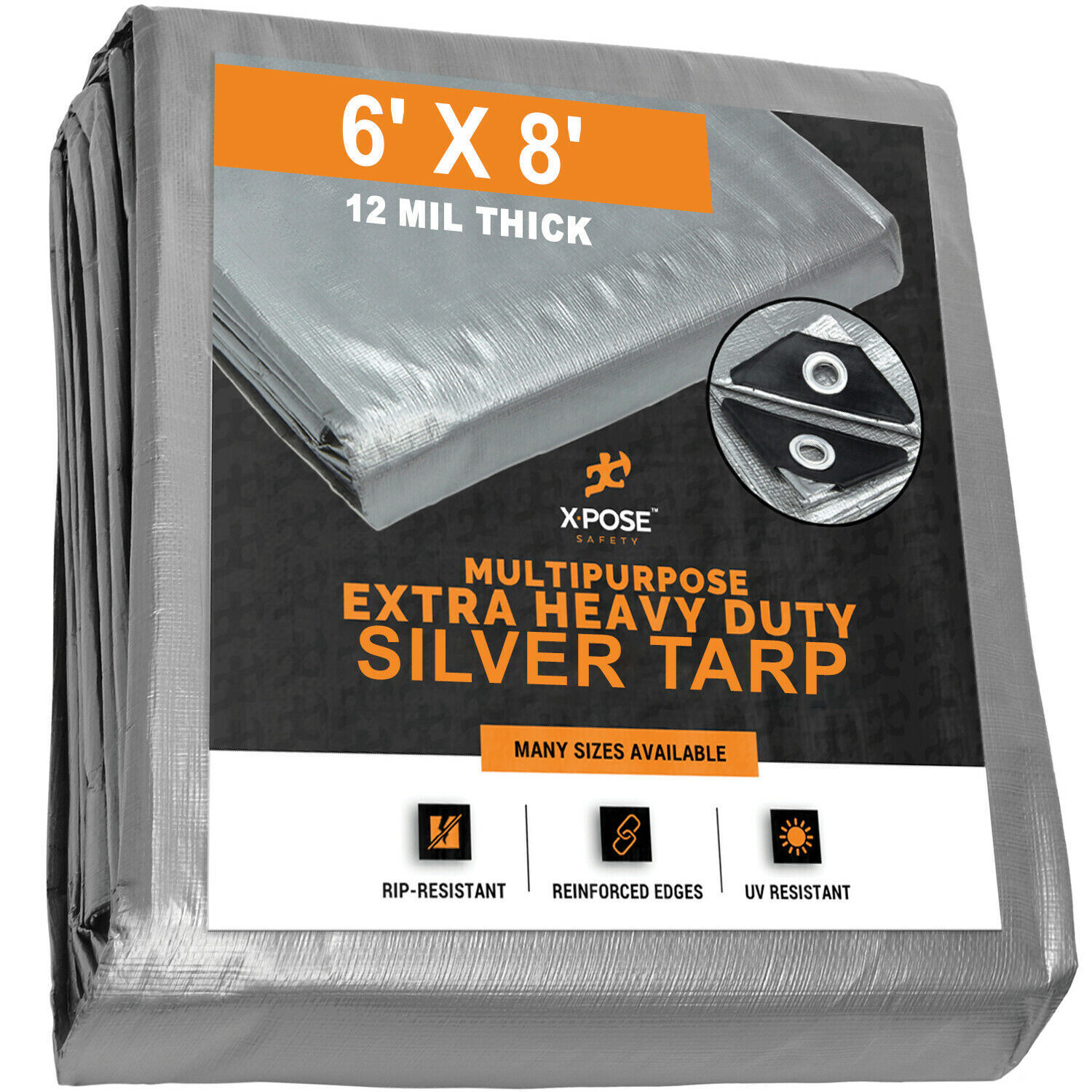 Silver Tarp Extra Heavy Duty 12 Mil Tent Shelter RV Camping Tarp