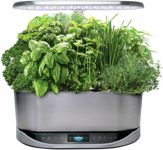 AeroGarden Bounty Elite Bundle With Seed Starting System Stainless Steel