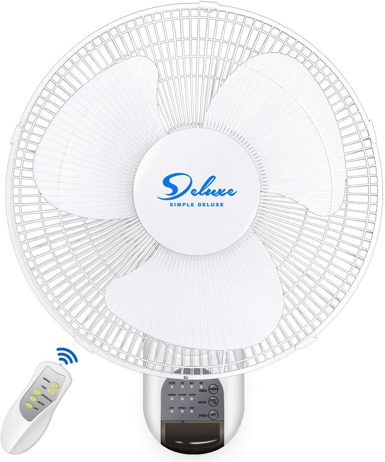 Simple Deluxe 16\'\' Quiet Digital Wall Mount Oscillating Exhaust Fan with Remote