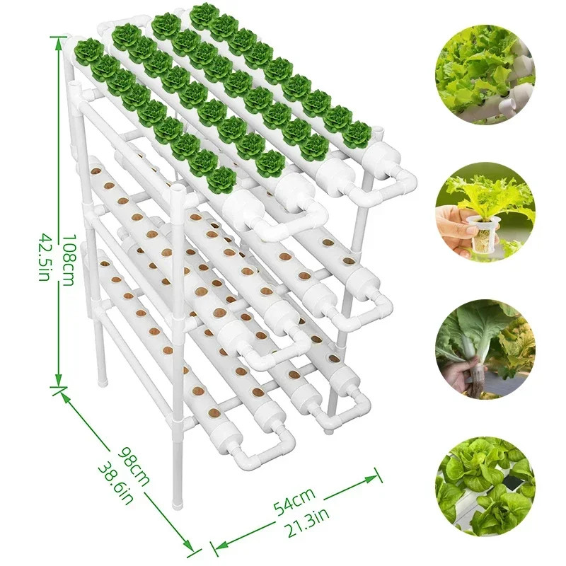 3-Layer Hydroponics Growing System Kit for Soilless Vegetable Cultivation