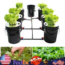 Black DWC Hydroponic Deep Water Culture 5 Gallon 7 Bucket Grow System Kit picture