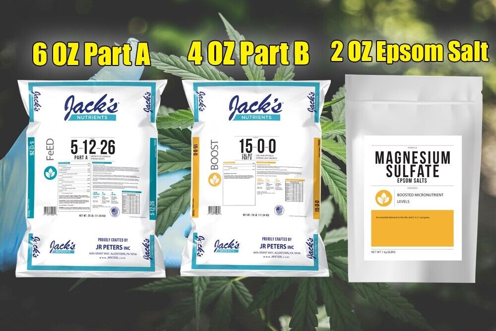 Jacks 321 Nutrients - 12Oz Sample Pack (Makes 56Gal Nutrient Solution)