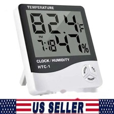 Thermometer Indoor Digital LCD Hygrometer Temperature Humidity Meter Alarm Clock picture