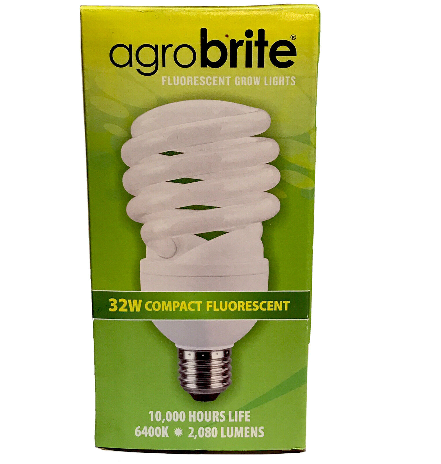 Agrobrite Compact Fluorescent Grow Lamp, 32W/6400K, 2080 Lumens, Full Spectrum