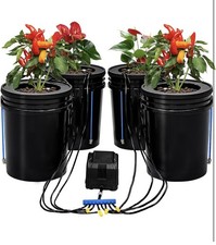 Hydroponics Growing System Kit with Top Drip 5 Gallon 4- Bucket System New picture