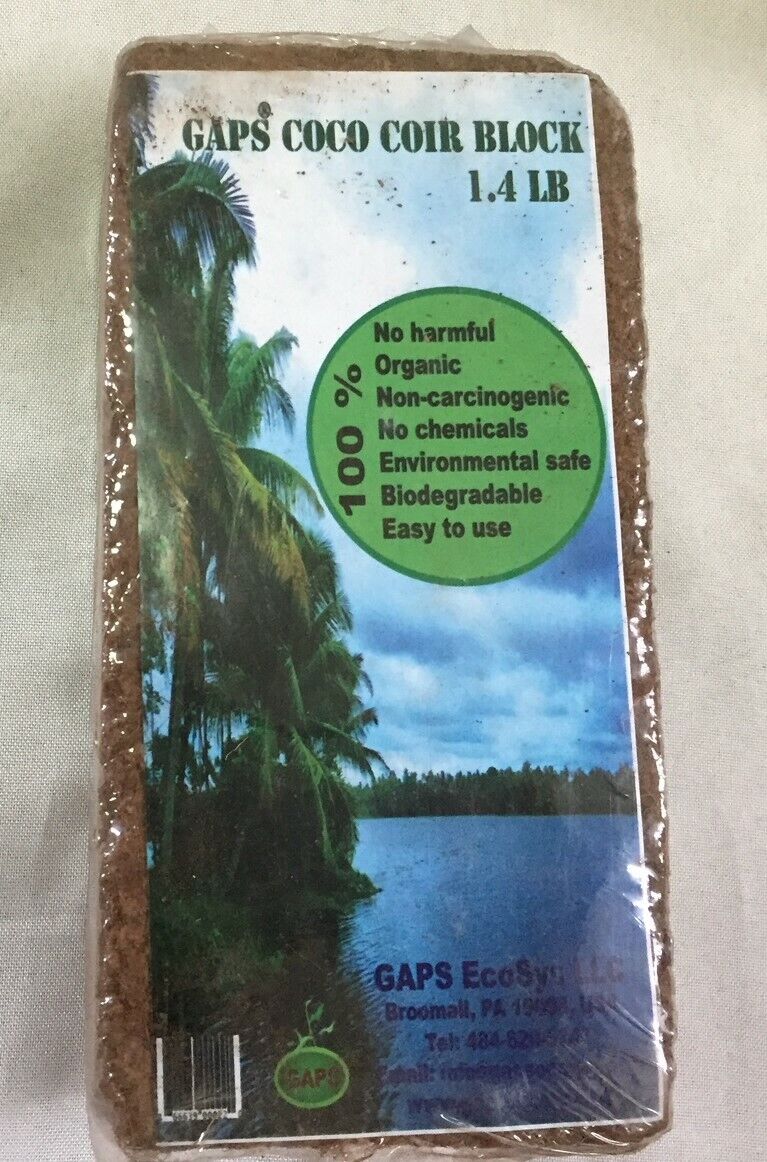 GAPS Coco Peat, Potting Soil (Premium Quality) 1.4 lb 
