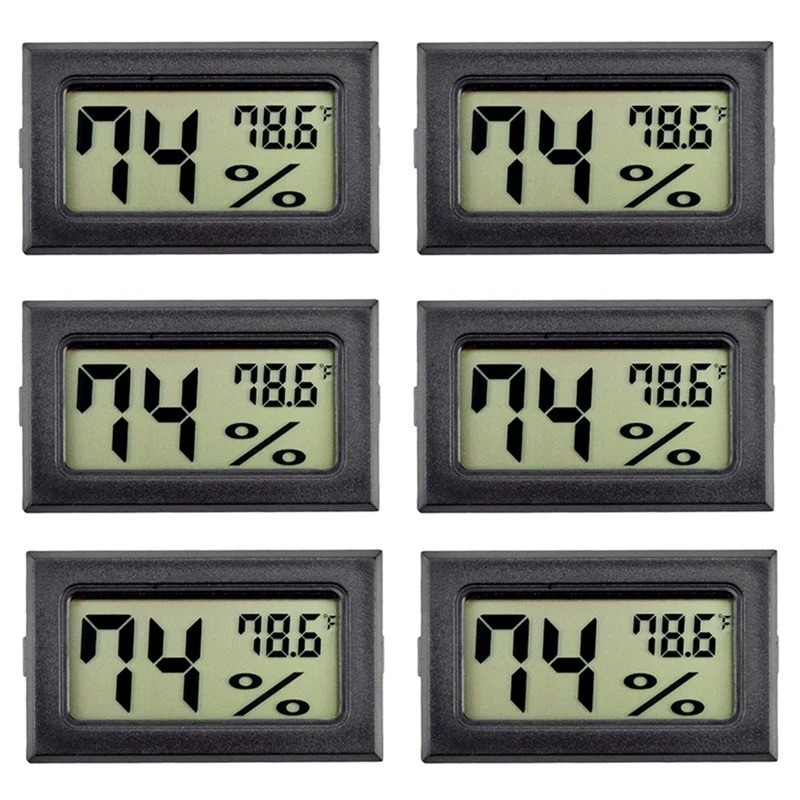 6 Pack Mini Hygrometer Thermometer Digital Temperature Humidity Meter Gauge Lot