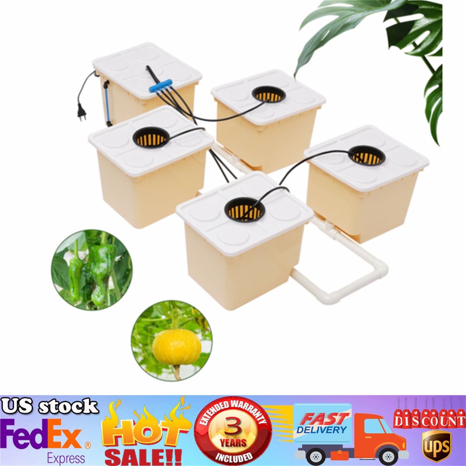 Hydroponics Deep Water Culture DWC Hydroponic System buckets Drip Growing System
