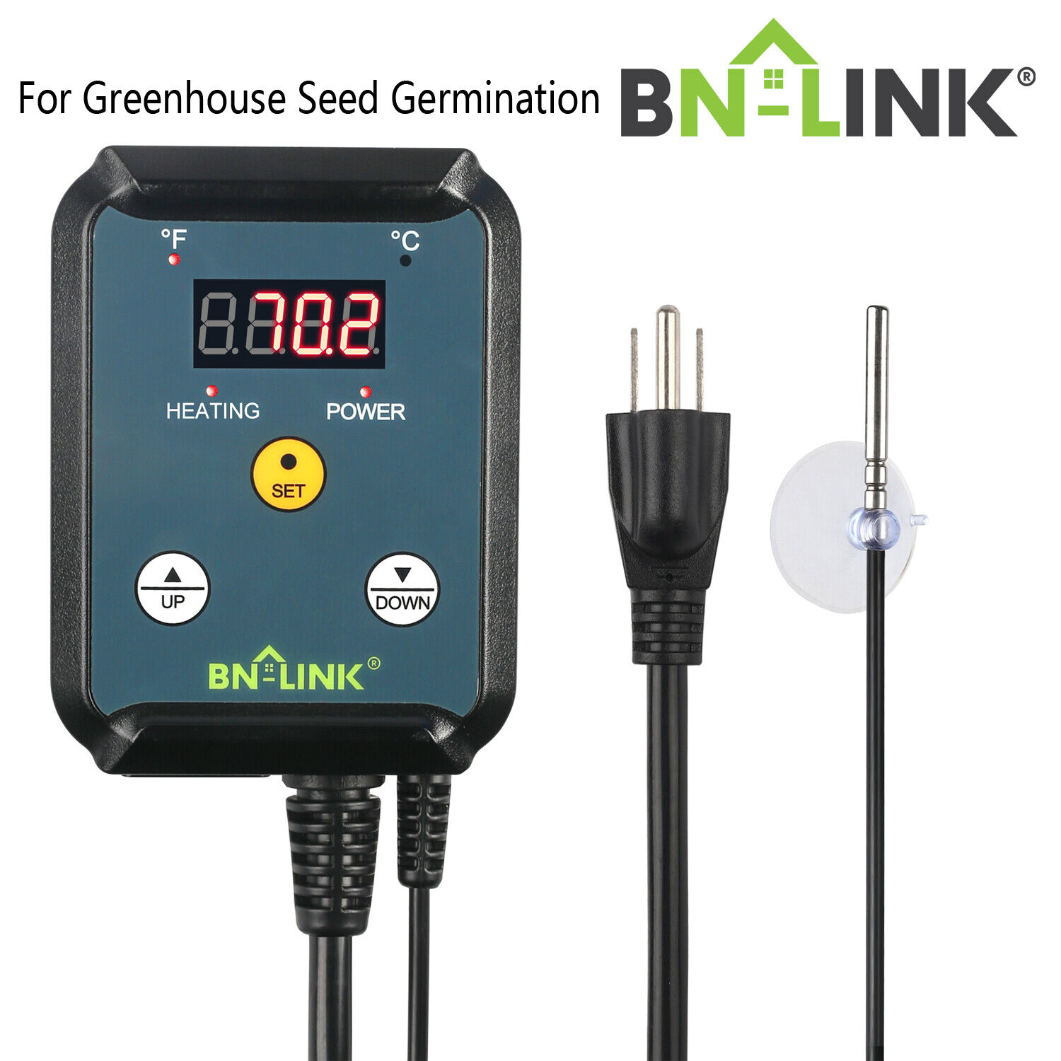 BN-LINK Digital Heat Mat Thermostat Controller For Greenhouse Seed Germination